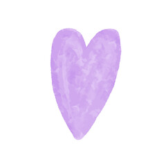 Abstract heart purple colour vector watercolor shape isolated heart