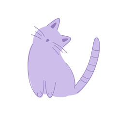 Abstract purple cat, minimalism style. Vector illustration
