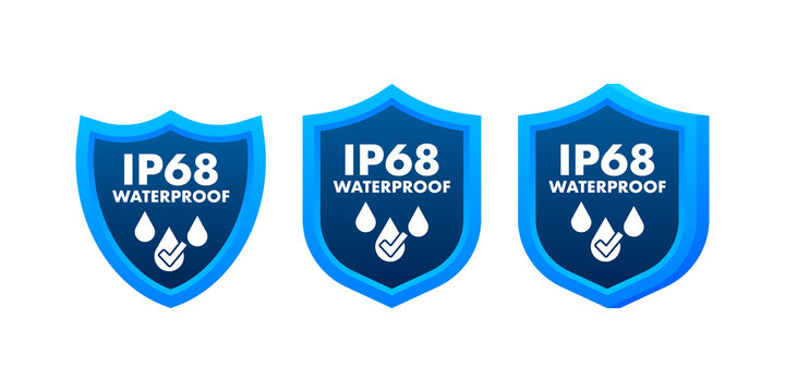 IP68 waterproof, water resistance level information sign