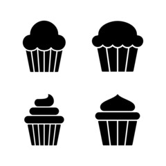 Cup cake icon vector. Cup cake sign and symbol