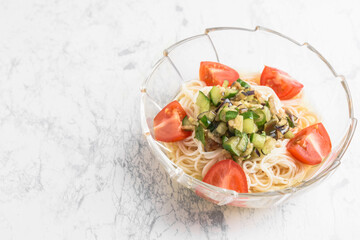 夏野菜の素麵