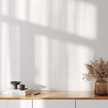 Living room interior. Wall mockup. Wall art. 3d rendering	