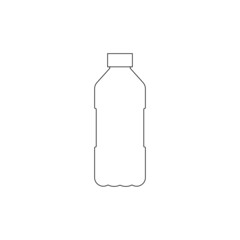 Plastic bottle vector illustration, line icon design