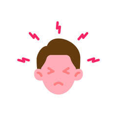 Monkeypox virus symptoms icon. Headache. Simple flat style symbol. Vector illustration isolated on white background. EPS 10.
