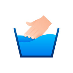 Washing hands. Flat style icon on white background