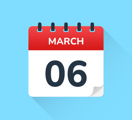 March 06 - Calendar icon vector illustration