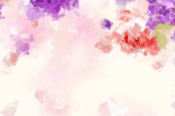 Abstract beautiful oil painting flowers