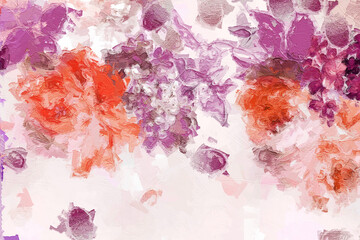 Obraz na płótnie Canvas Abstract beautiful oil painting flowers