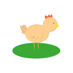 Obraz na płótnie Canvas Cartoon chicken, great design for any purposes. Happy easter. Vector illustration. Stock image.