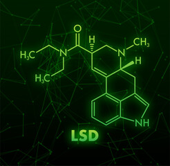 Lsd formula. LSD lysergic acid diethylamide drug formula - obrazy, fototapety, plakaty