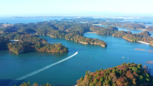 早朝の秋の松島（宮城県）