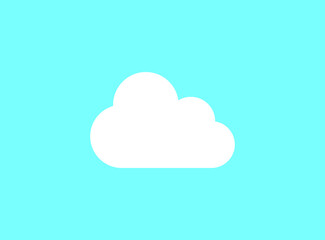 Cloud Icon in trendy flat style isolated on blue background.