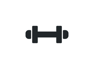 Dumbbell for gym icon , black sign design
