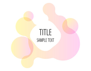 グラデーションのアメーバのタイトルあしらい　ピンク色