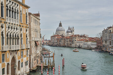 Aerial view of Canal Grande in Venice. Famous City in Italy - obrazy, fototapety, plakaty