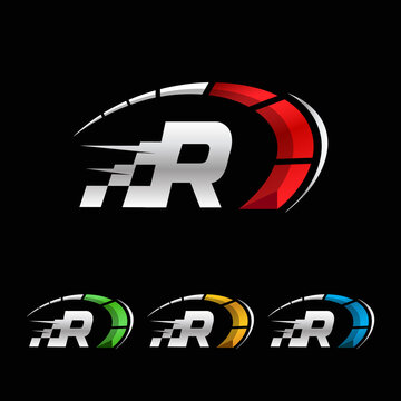 Letter R logo. Race vector symbol, logo, or emblem template.