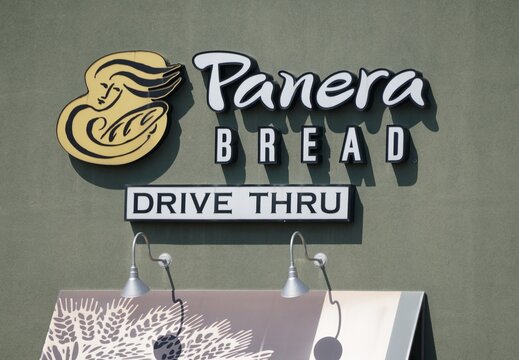 Rehoboth Beach, Delaware, U.S - May 30, 2022 - Panera Bread drive through sign in front of the store