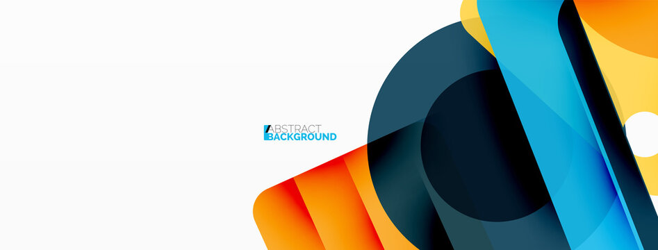 Primitive geometric shapes - line, triangle, square and circle composition. Vector geometric minimal abstract background for wallpaper, banner, background, landing page