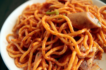 Japanese food Napolitan on the table