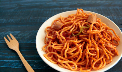 Japanese food Napolitan on the table