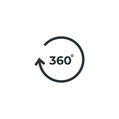 Vector sign of the angel 360 symbol is isolated on a white background. angel 360 icon color editable.