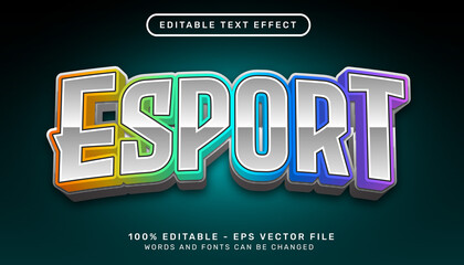 esport 3d text effect with neon color
