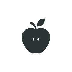 Vector sign of the Apple symbol is isolated on a white background. Apple icon color editable.