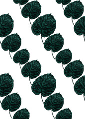 南国植物トロピカル連続背景パターン