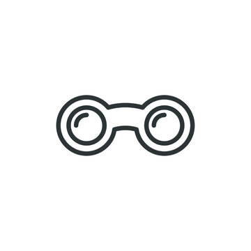 Vector sign of the Binoculars symbol is isolated on a white background. Binoculars icon color editable.