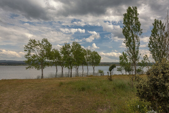 view of the alange reservoir, Badajoz, Extremadura, Spain