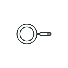 Vector sign of the Cooking pan symbol is isolated on a white background. Cooking pan icon color editable.