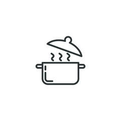 Vector sign of the Cooking pan symbol is isolated on a white background. Cooking pan icon color editable.
