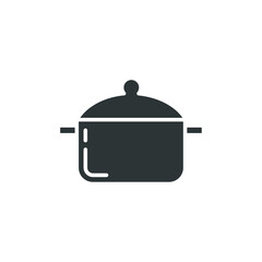 Vector sign of the Cooking pan symbol is isolated on a white background. Cooking pan icon color editable.