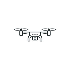 Vector sign of the Drone symbol is isolated on a white background. Drone icon color editable.