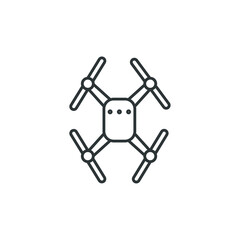 Vector sign of the Drone symbol is isolated on a white background. Drone icon color editable.