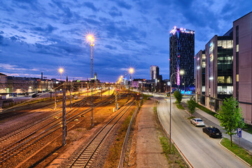 Fototapeta na wymiar Tampere city in Finland 2022 railway view