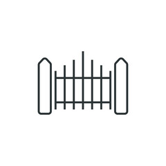 Vector sign of the Fence symbol is isolated on a white background. Fence icon color editable.
