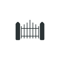 Vector sign of the Fence symbol is isolated on a white background. Fence icon color editable.