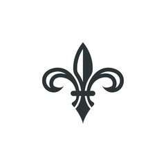 Vector sign of the fleur de lis heraldic symbol is isolated on a white background. fleur de lis heraldic icon color editable. - obrazy, fototapety, plakaty