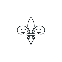 Vector sign of the fleur de lis heraldic symbol is isolated on a white background. fleur de lis heraldic icon color editable. - obrazy, fototapety, plakaty