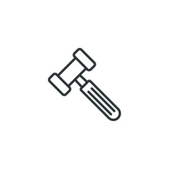 Vector sign of the hammer symbol is isolated on a white background. hammer icon color editable.