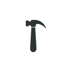 Vector sign of the hammer symbol is isolated on a white background. hammer icon color editable.