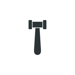 Vector sign of the hammer symbol is isolated on a white background. hammer icon color editable.