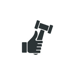 Vector sign of the hammer symbol is isolated on a white background. hammer icon color editable.