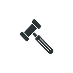 Vector sign of the hammer symbol is isolated on a white background. hammer icon color editable.