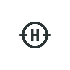 Vector sign of the Helipad symbol is isolated on a white background. Helipad icon color editable.