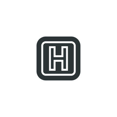 Vector sign of the Helipad symbol is isolated on a white background. Helipad icon color editable.