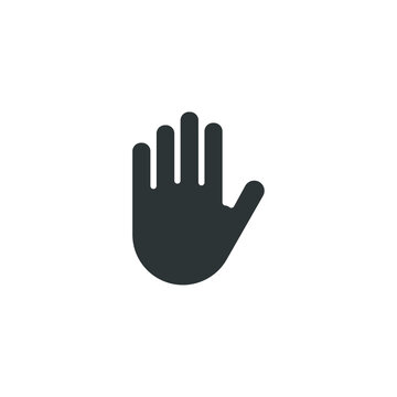 Vector sign of the Hand blocking symbol is isolated on a white background. Hand blocking icon color editable.