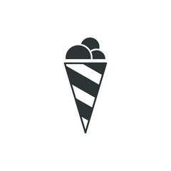 Vector sign of the Ice Cream symbol is isolated on a white background. Ice Cream icon color editable.
