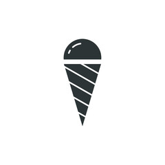 Vector sign of the Ice Cream symbol is isolated on a white background. Ice Cream icon color editable.